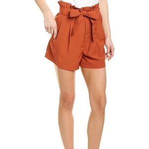 MADEWELL Rust Orange Drapery Paperbag shorts, Size 6, NWOT.